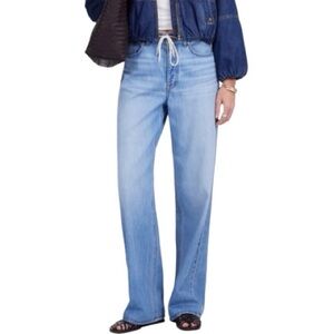 Madewell Low-Slung Baggy High Rise Jean: Airy Denim Edition Hambley Wash Size 24
